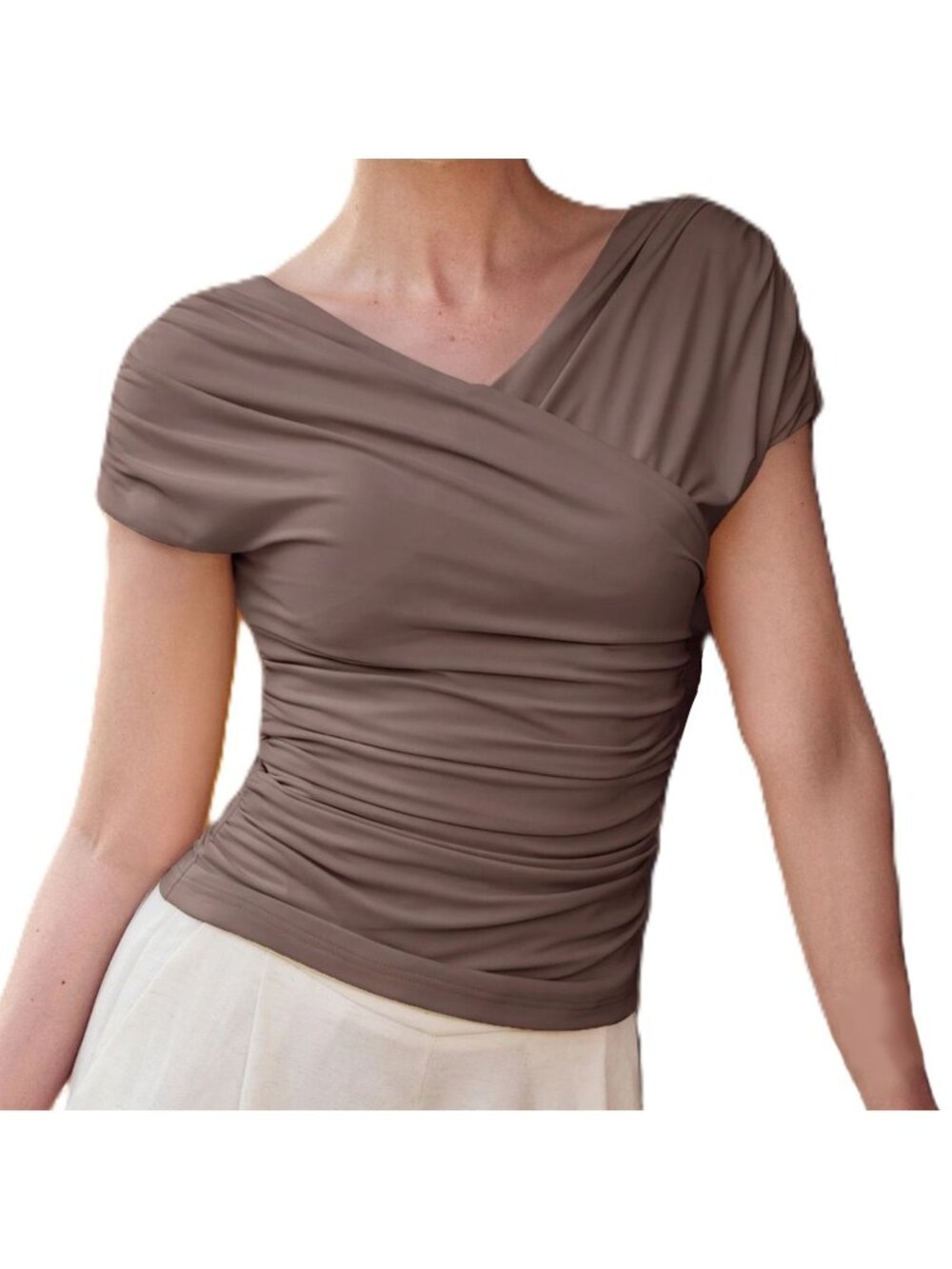OGL Move Eco-Skinkiss Surplice V-Neck Ruching Bra Top Medium NWT